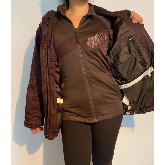 vintage double purple and brown colors outerwear jacket Sz M - Picture 4 of 6